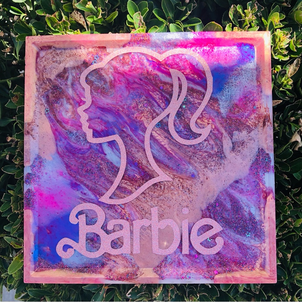 Barbie Custom 8x8x0.4 Square Resin Jewelry Tray